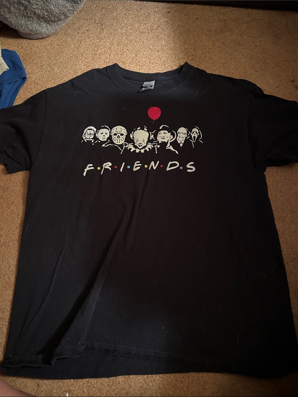 Horror Icons "Friends" Graphic Tee - Black with Red Accent